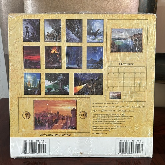 *SEALED* Harper Entertainment Tolkien 2000 Calendar, Illustrated by Ted Nasmith - Picture 3 of 9